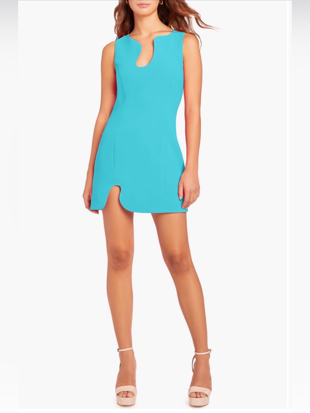 Sleeveless Teal Cutout Mini Dress